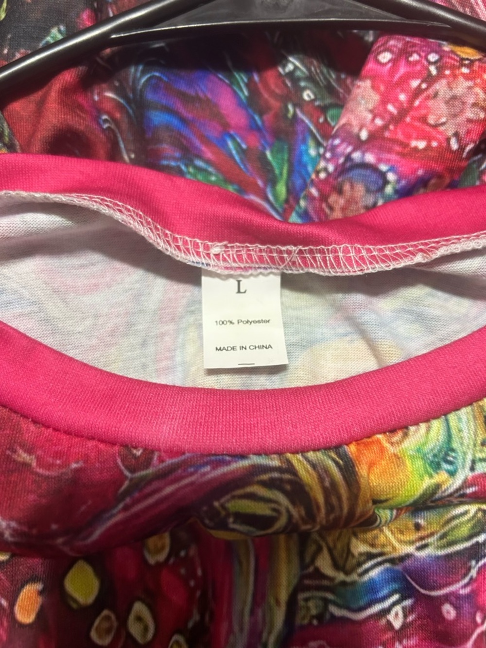 Women's Pink Multicolor Floral-Print Long Sleeve Top - Picture 4 of 4